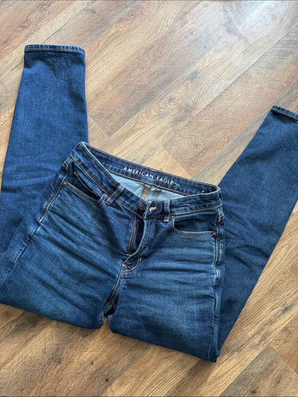 American Eagle Outfitters Women’s Dark Blue Mom Jeans Size 4 Long